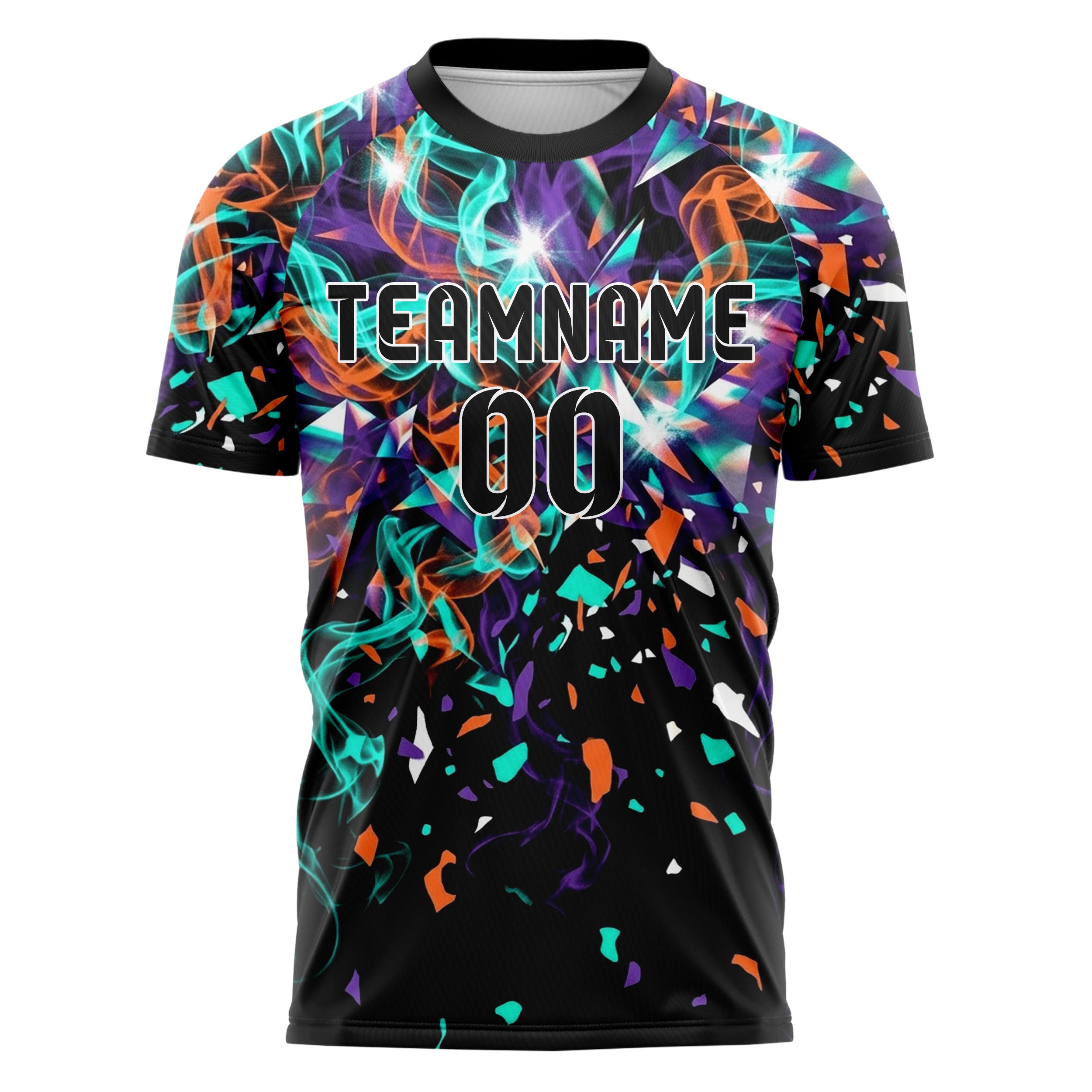 Schwarz Petrol Orange Lila Weiß Prisma Rauch Drift individuelles Fußballtrikot