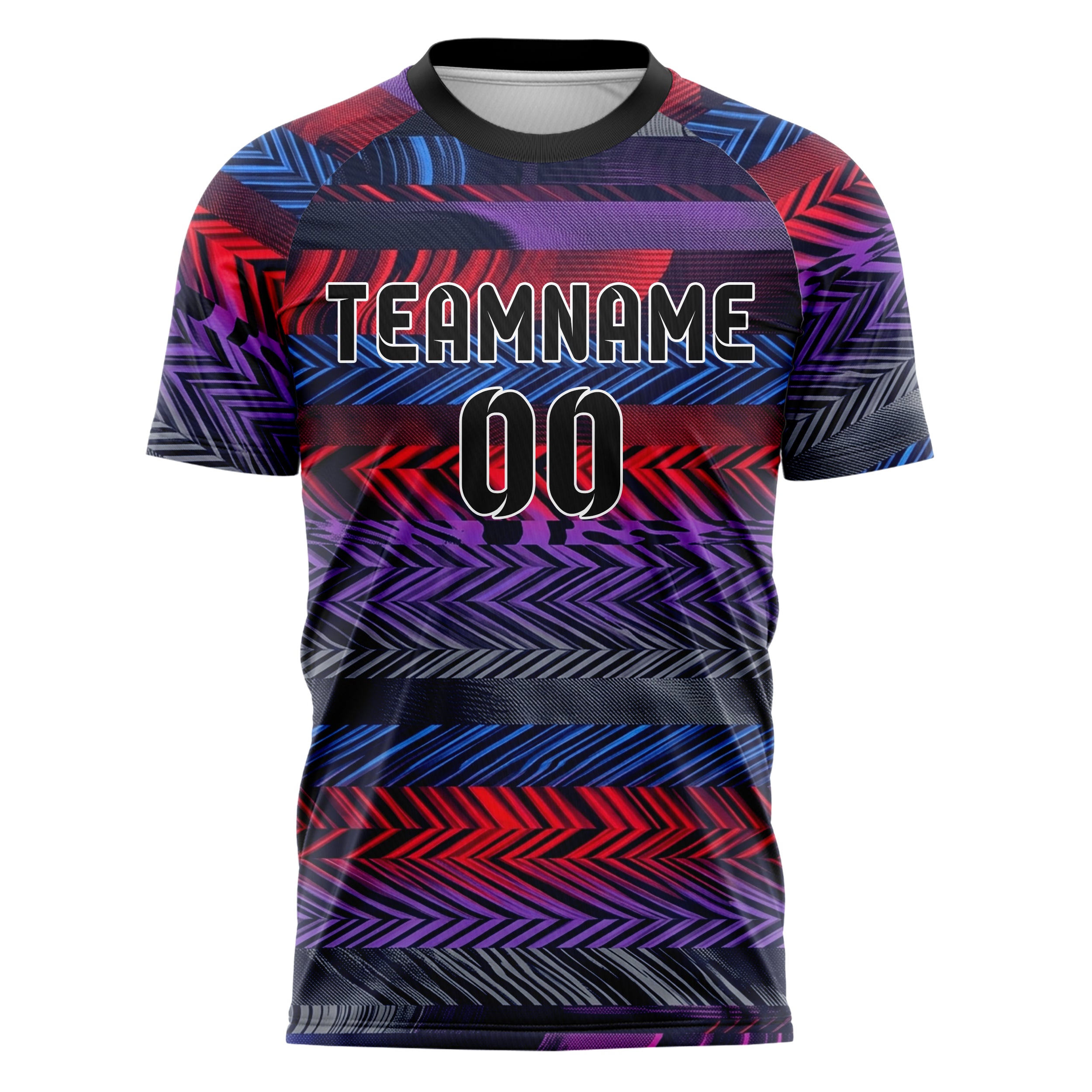 Mitternacht Neonrot Neonblau Lila Grau chromatisch Poster Schmelze individuelles Fußballtrikot