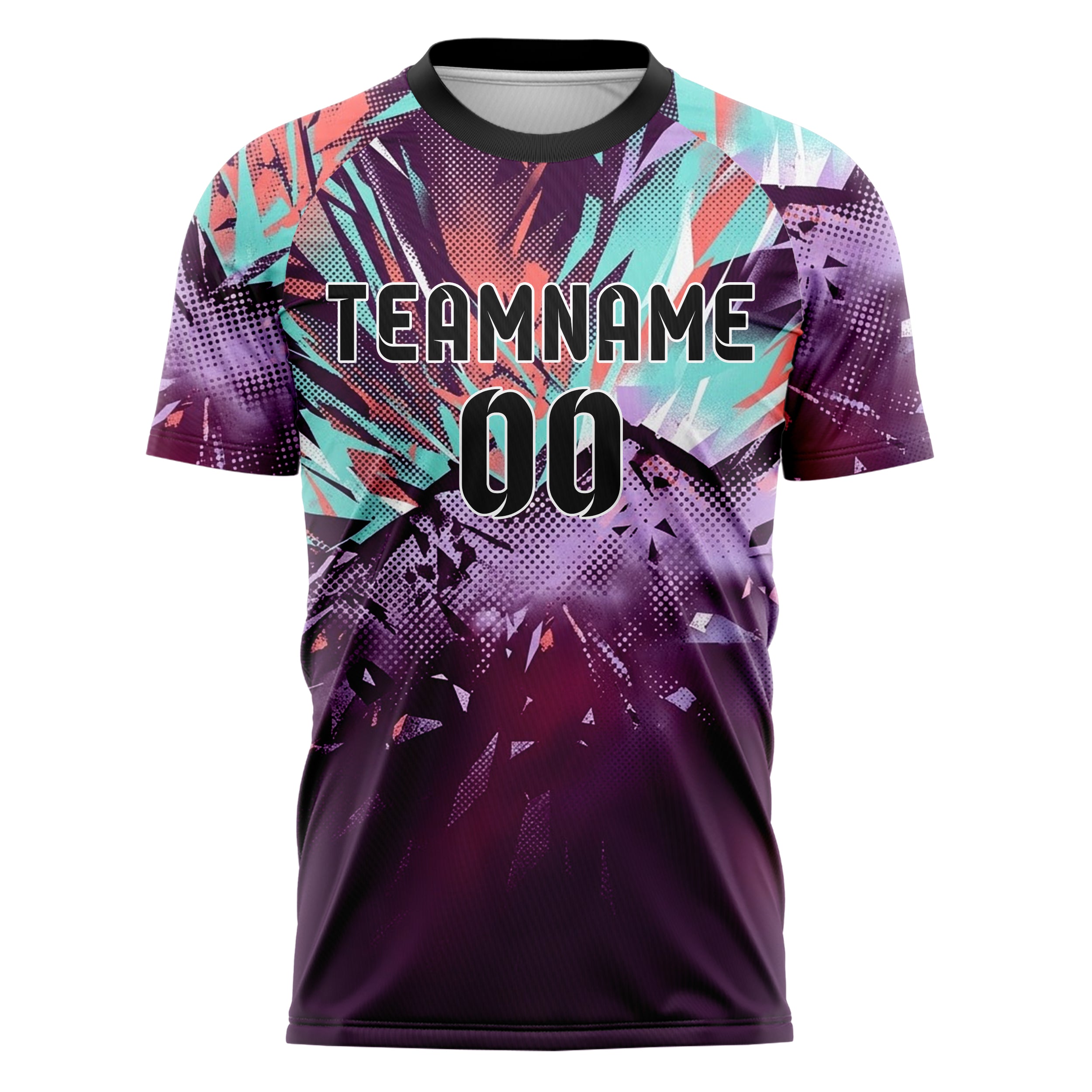 Pflaume Koralle Aqua Flieder Weiß UV Dunst Übergang individuelles Fußballtrikot