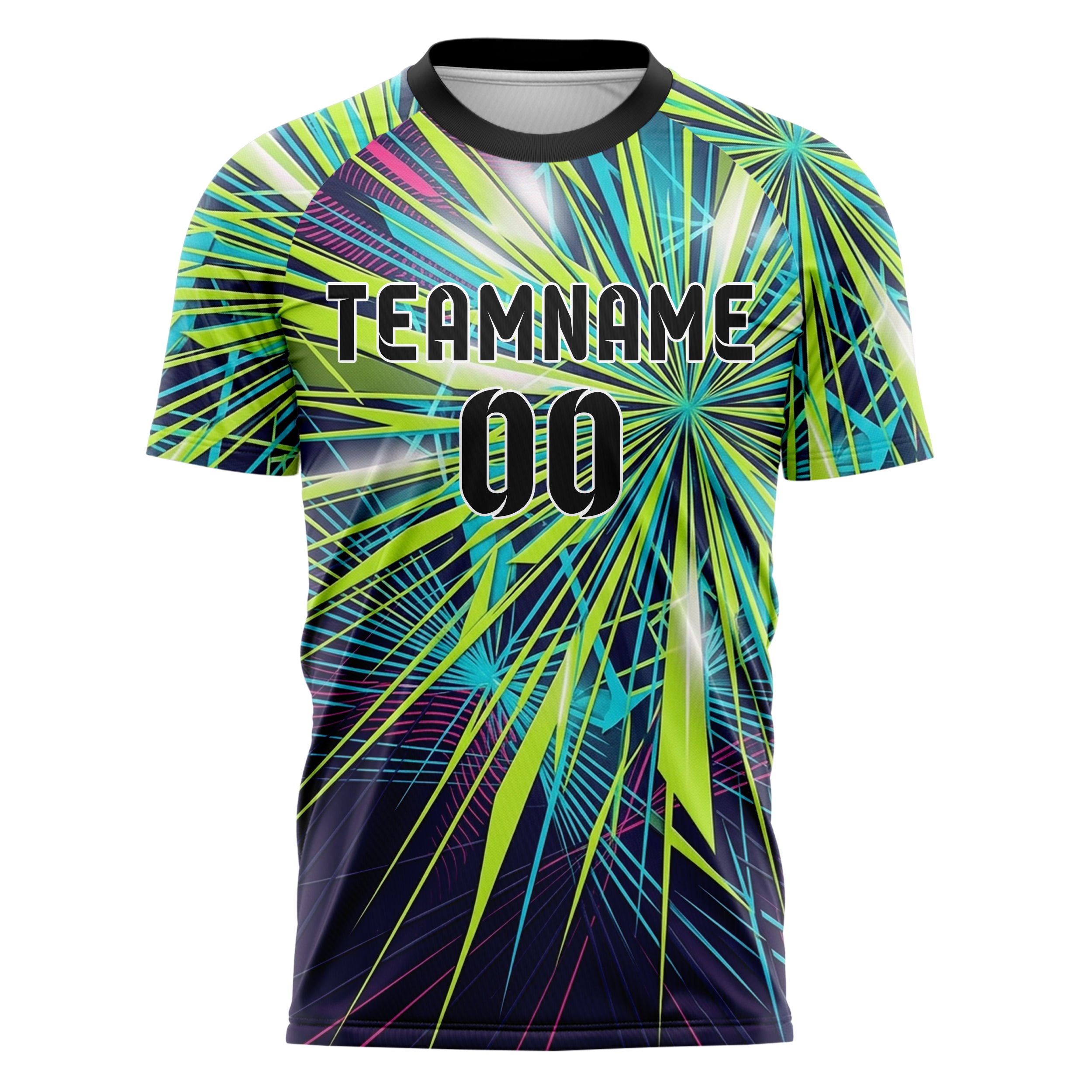 Indigo Acid Lime Cyan Pink Weiß Laser Fog Raster Arena individuelles Fußballtrikot