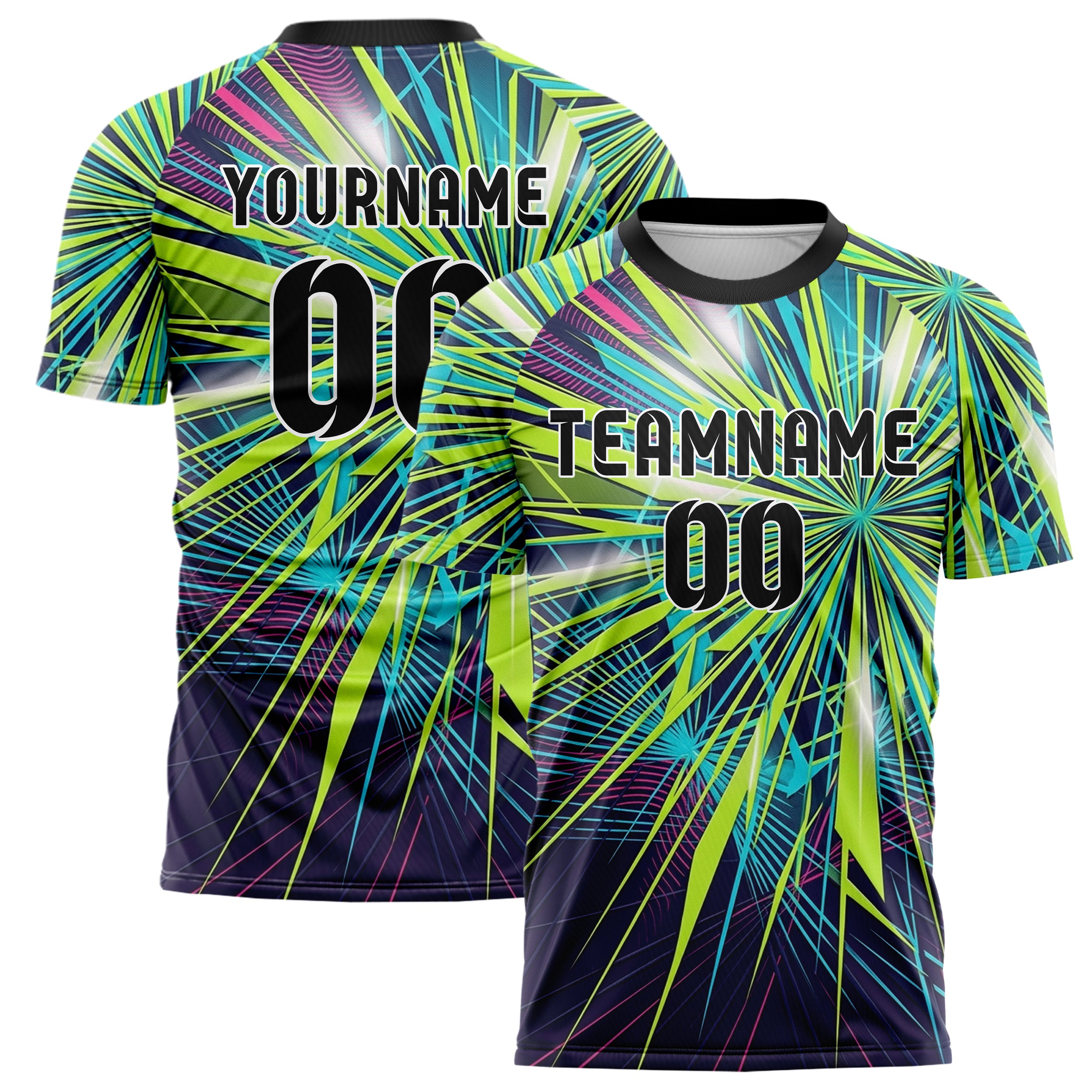 Indigo Acid Lime Cyan Pink Weiß Laser Fog Raster Arena individuelles Fußballtrikot
