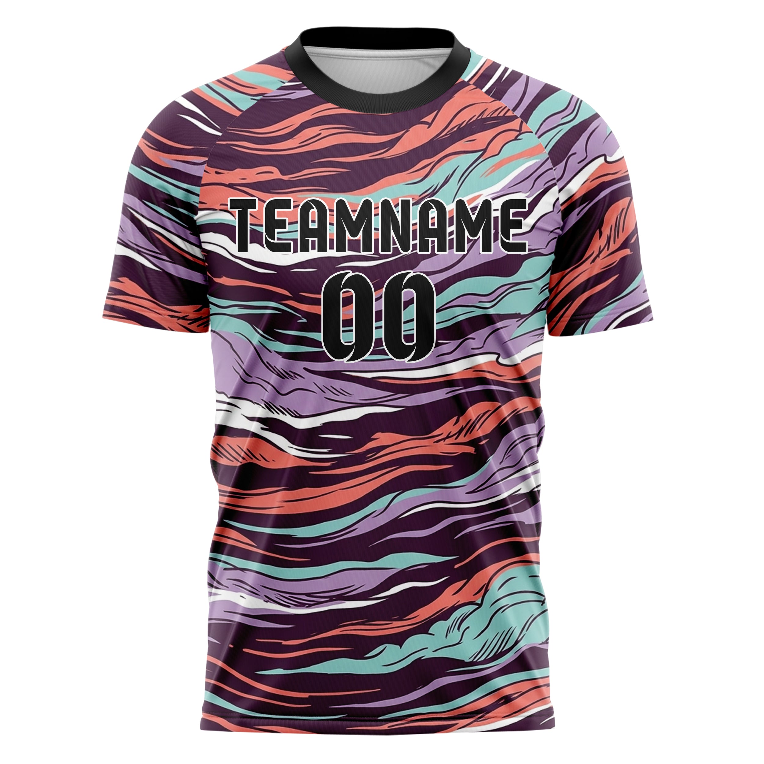 Pflaume Koralle Aqua Flieder Weiß Prisma Rauch Drift individuelles Fußballtrikot