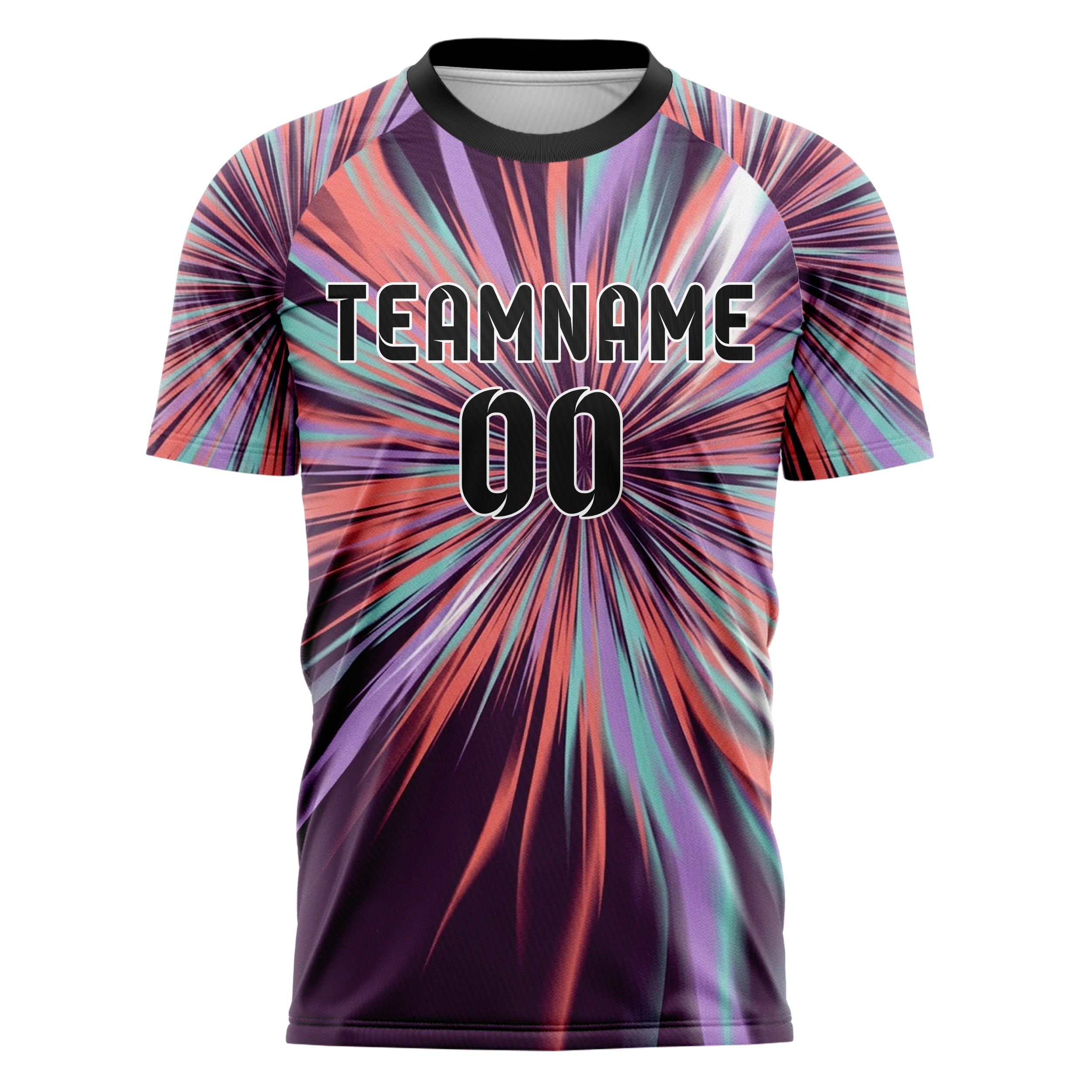 Pflaume Koralle Aqua Flieder Weiß Prisma Rauch Drift individuelles Fußballtrikot