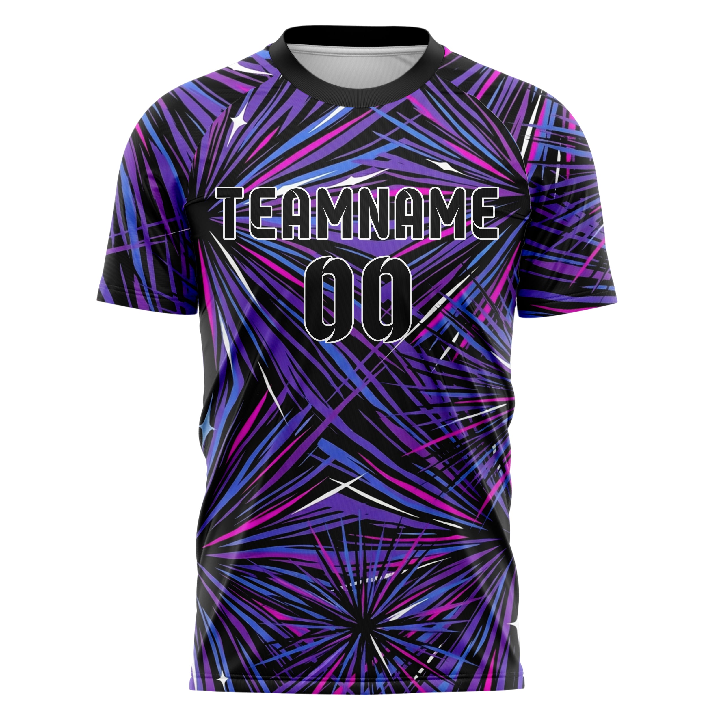 Schwarz UV Lila Elektroblau Magenta Weiß chromatisch Poster Schmelze individuelles Fußballtrikot
