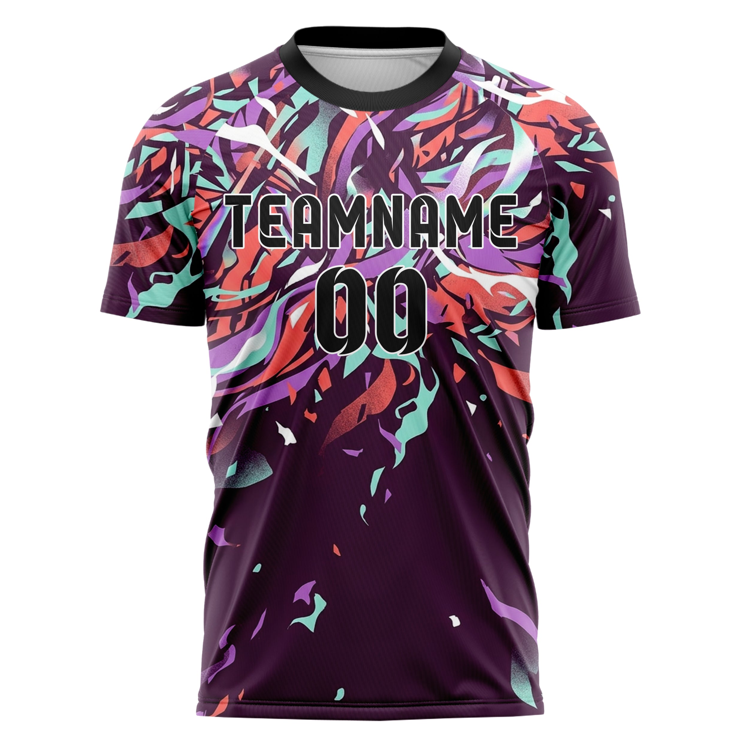 Pflaume Koralle Aqua Flieder Weiß Prisma Rauch Drift individuelles Fußballtrikot