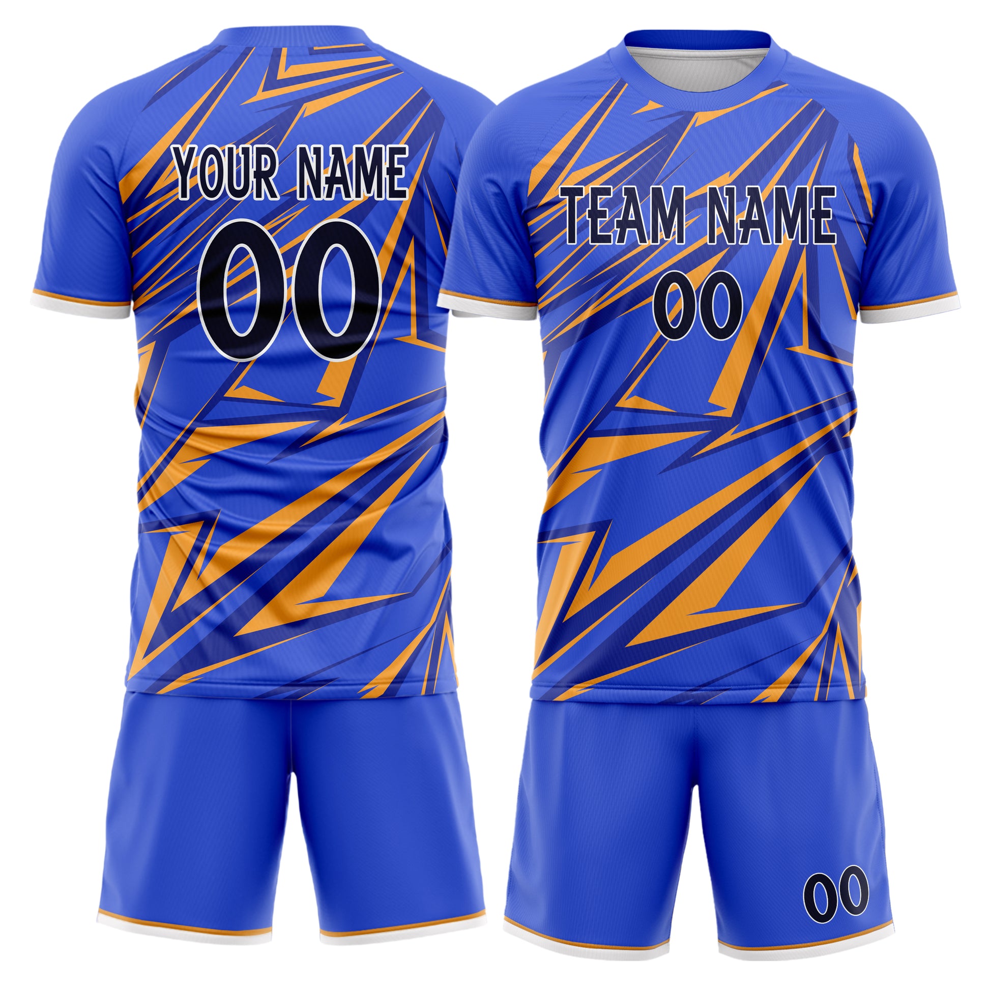 Maßgeschneidertes Professionelles Lila Gold Blitz Fußballtrikot-Set FT03240719JC163