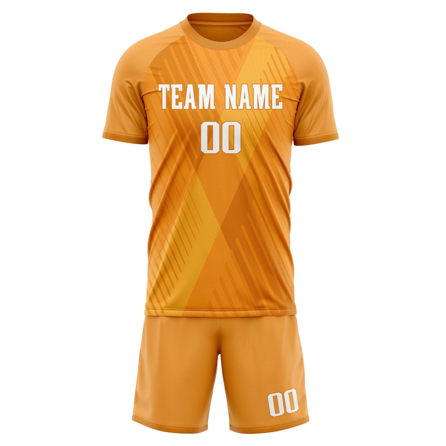 Set di maglie da calcio geometriche arancioni e bianche personalizzate