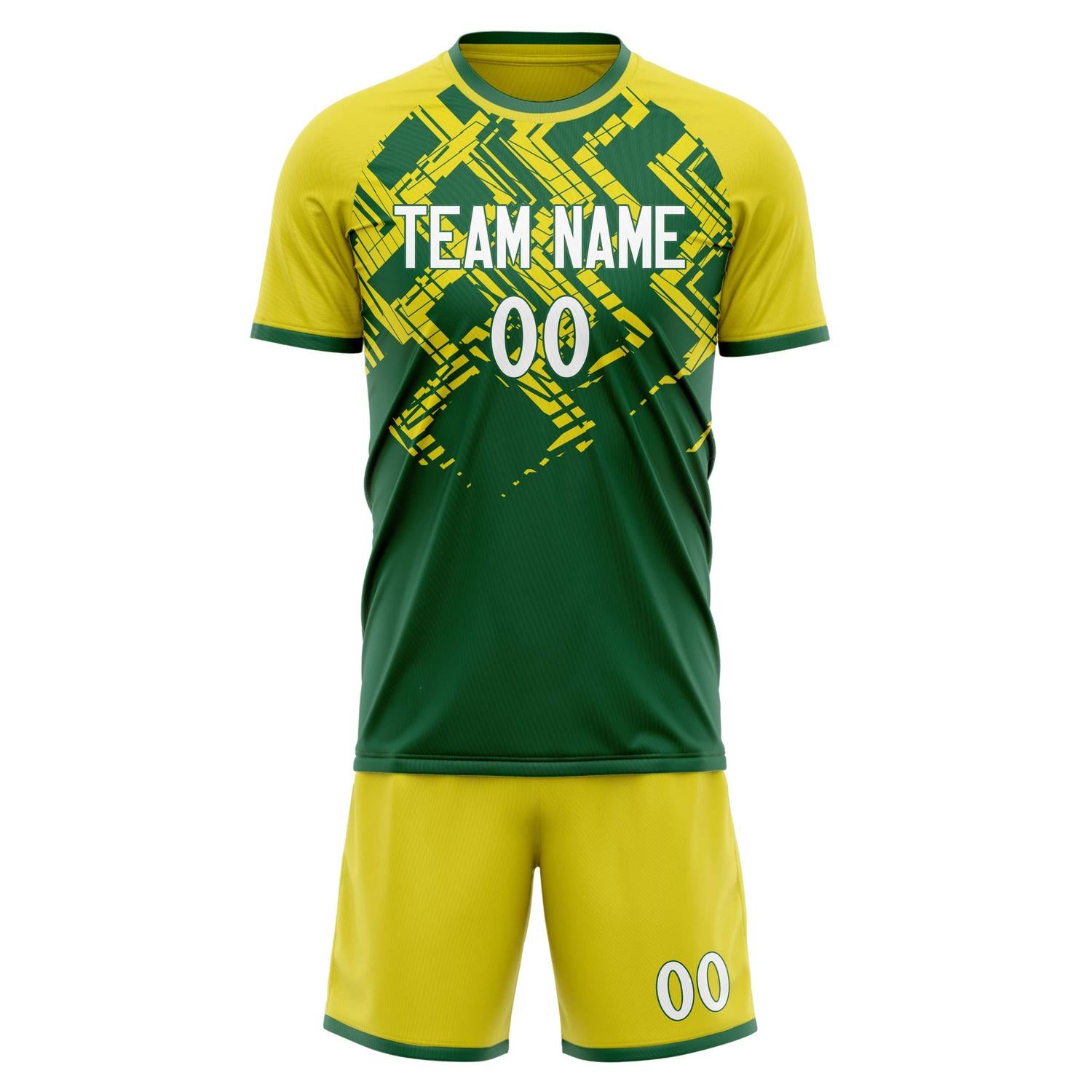 Kit da football tecnico professionale personalizzato Kelly Green Yellow