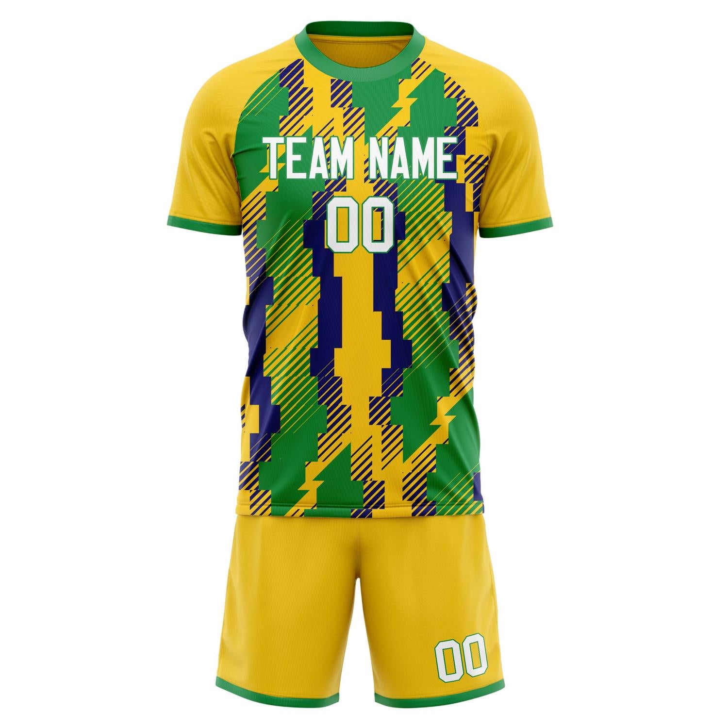 Set di maglie da football personalizzate con grafica blu e bianca professionale