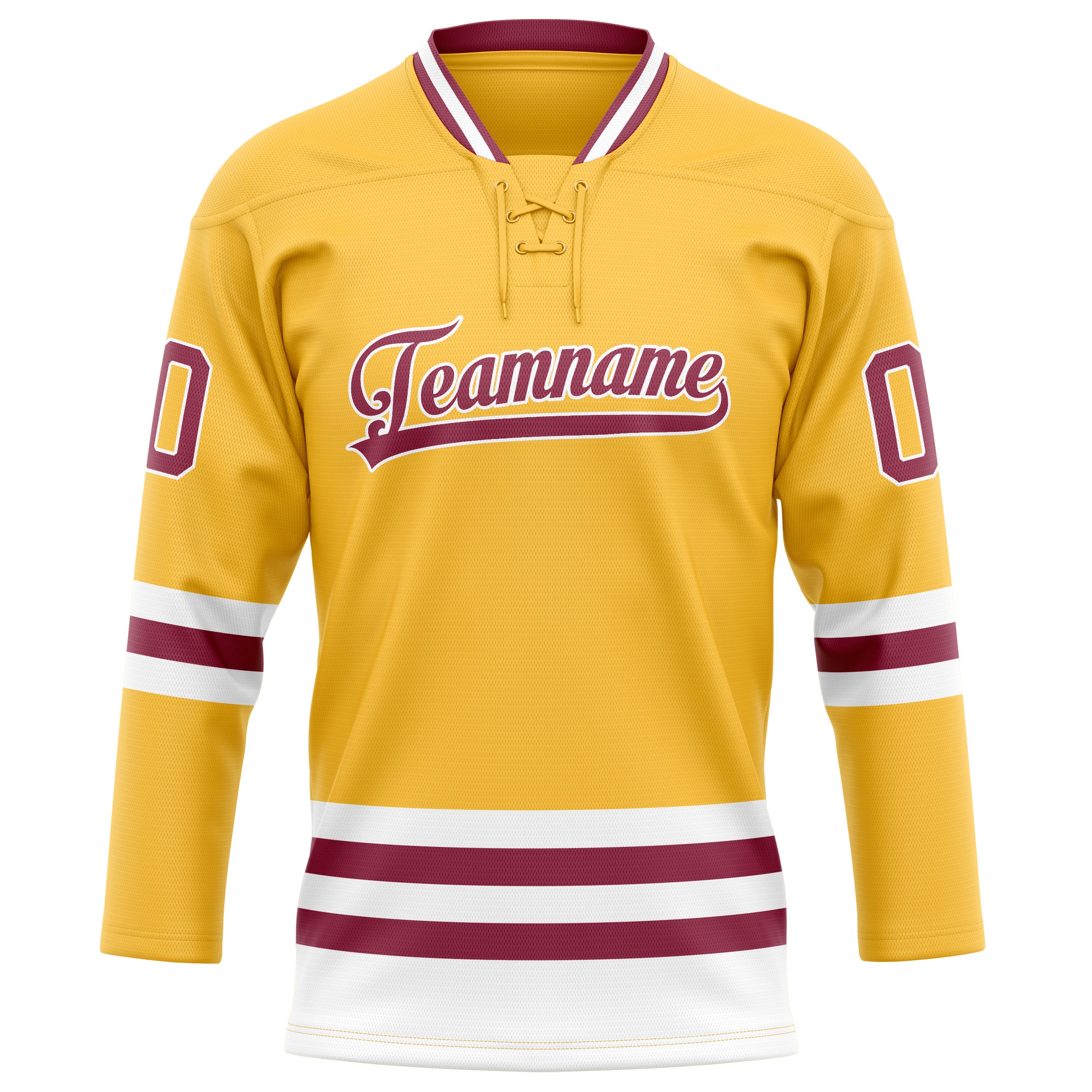 Maßgeschneidertes Professionelles Gold Rot Eishockeytrikot