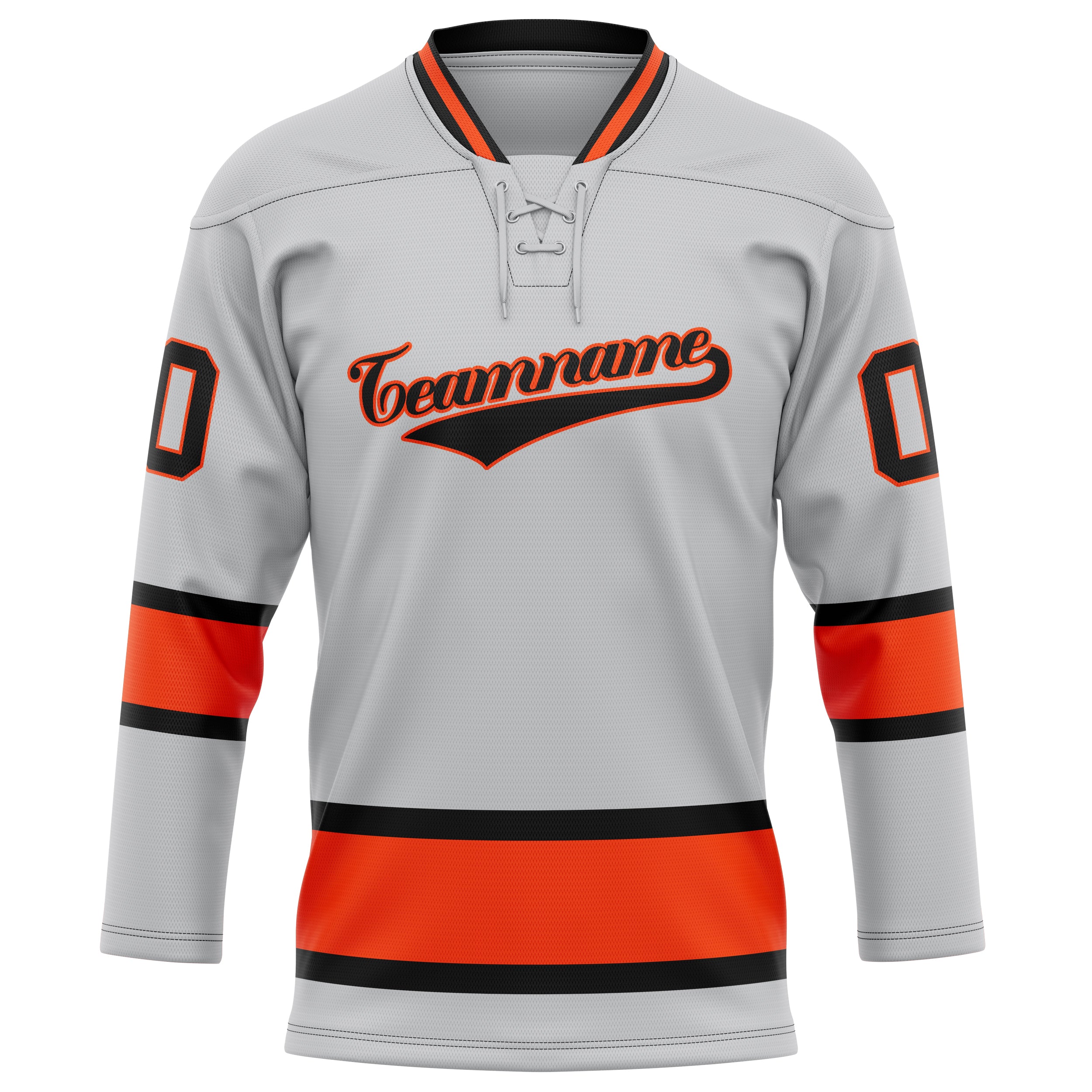 Maßgeschneidertes Professionelles Grau Rot Eishockeytrikot