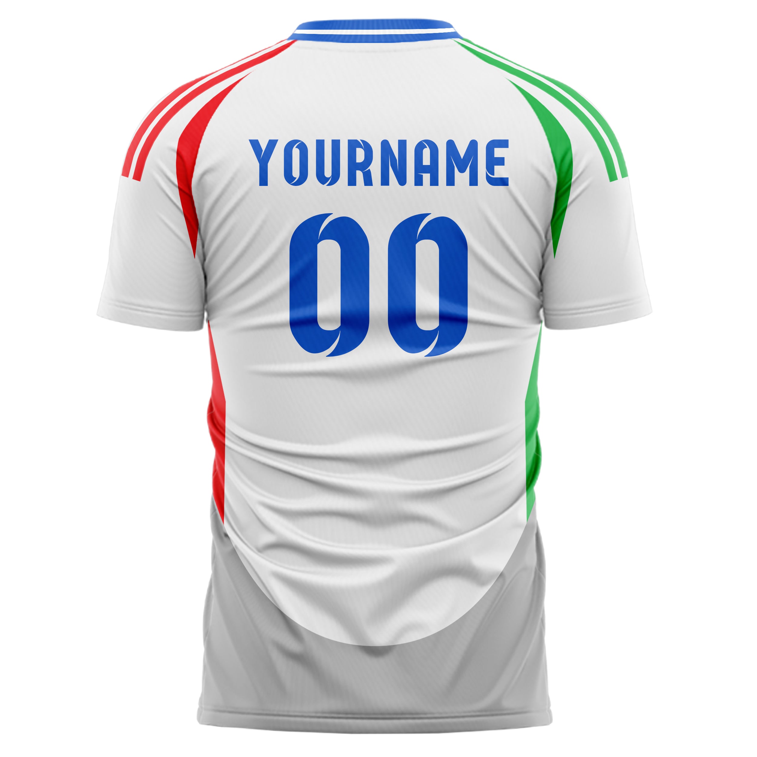 Italija Away nogometni dres izgleda s željenim imenom, brojem i logotipom