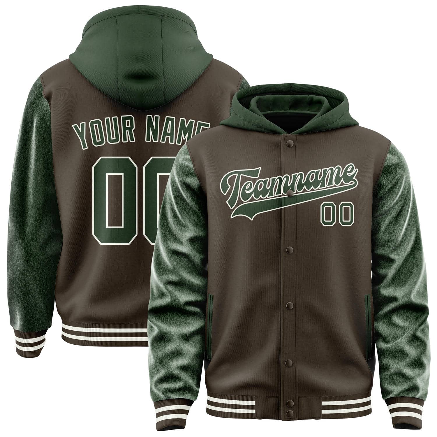 Maßgeschneidertes Braun Tannengrün Jacke