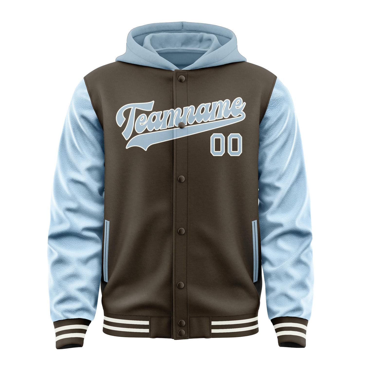 Maßgeschneidertes Braun Hellblau Jacke