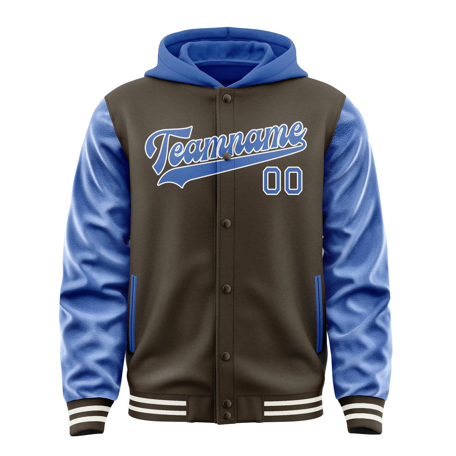Maßgeschneidertes Braun Himmelblau Jacke