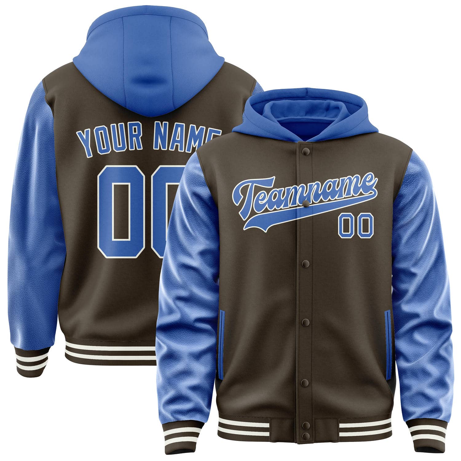Maßgeschneidertes Braun Himmelblau Jacke JA010109011817090917