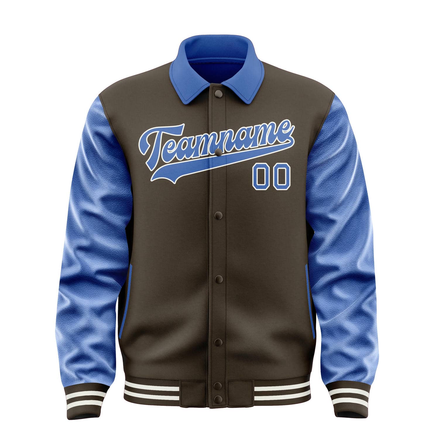 Maßgeschneidertes Braun Himmelblau Jacke
