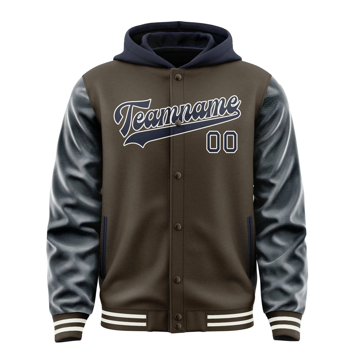 Maßgeschneidertes Braun Stahlblau Jacke
