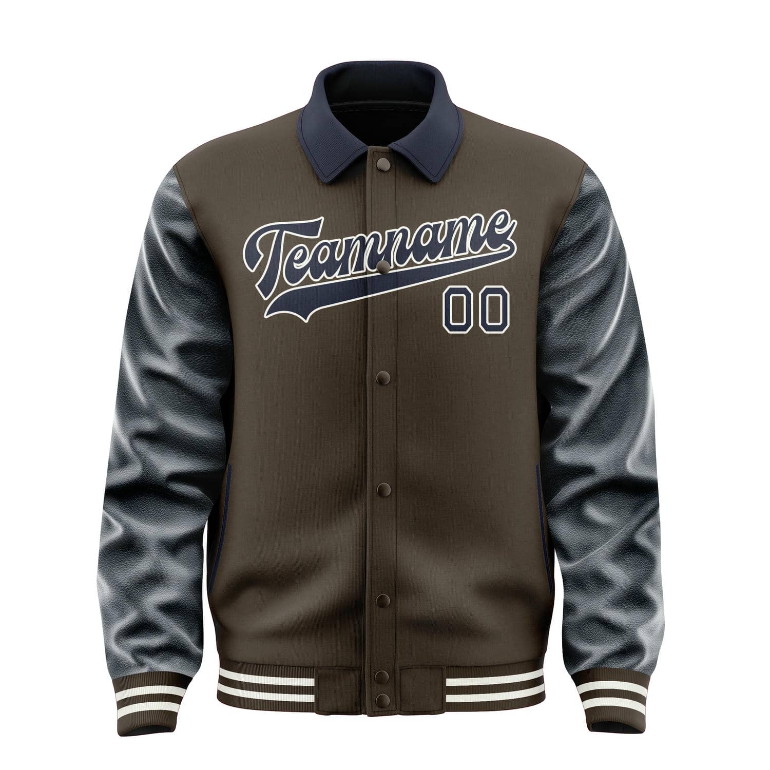Maßgeschneidertes Braun Stahlblau Jacke