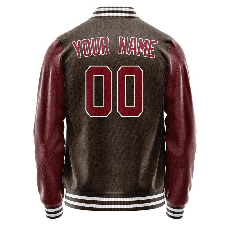 Maßgeschneidertes Braun Karmesinrot Jacke JA0101150118B31815