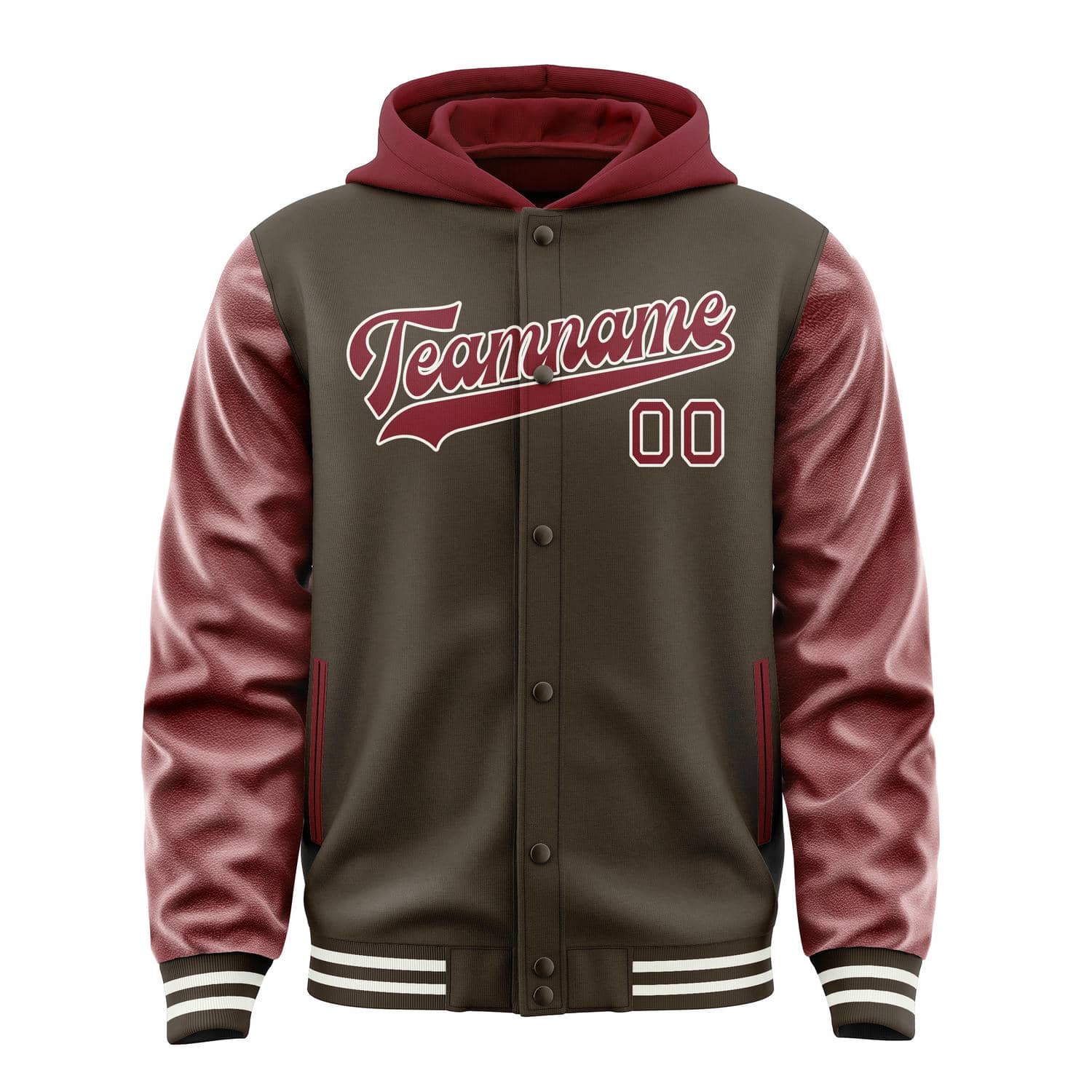 Maßgeschneidertes Braun Karmesinrot Jacke