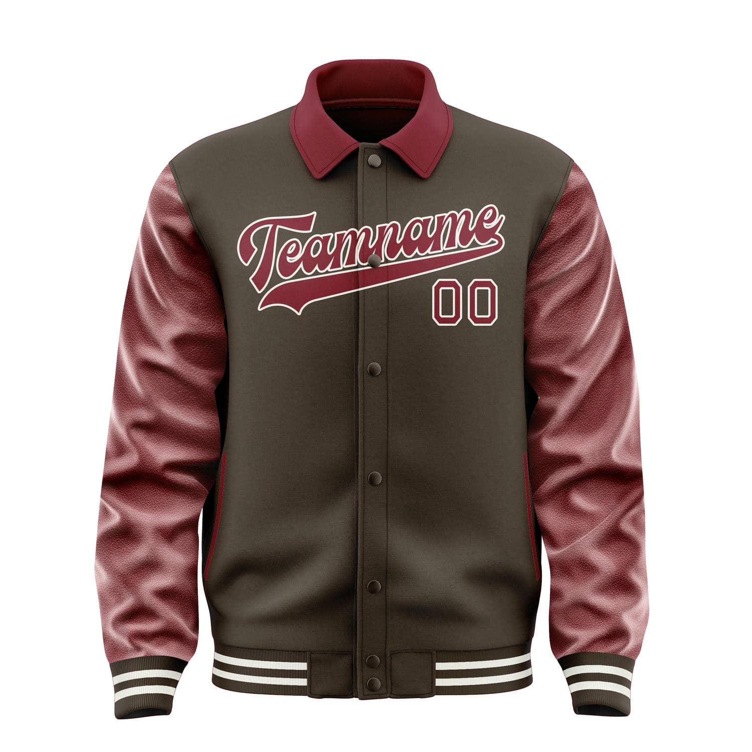 Maßgeschneidertes Braun Karmesinrot Jacke