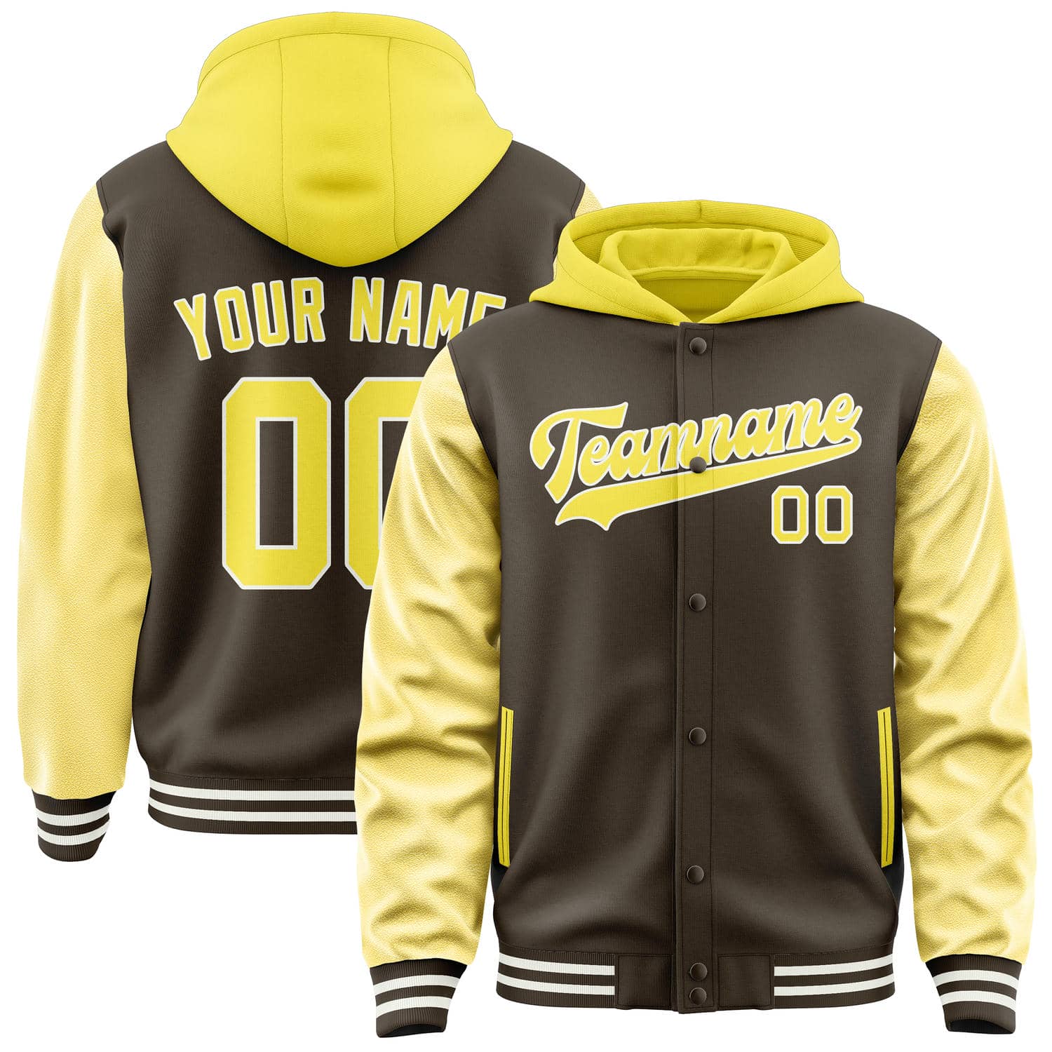 Maßgeschneidertes Braun Blassgelb Jacke JA010126011817262617