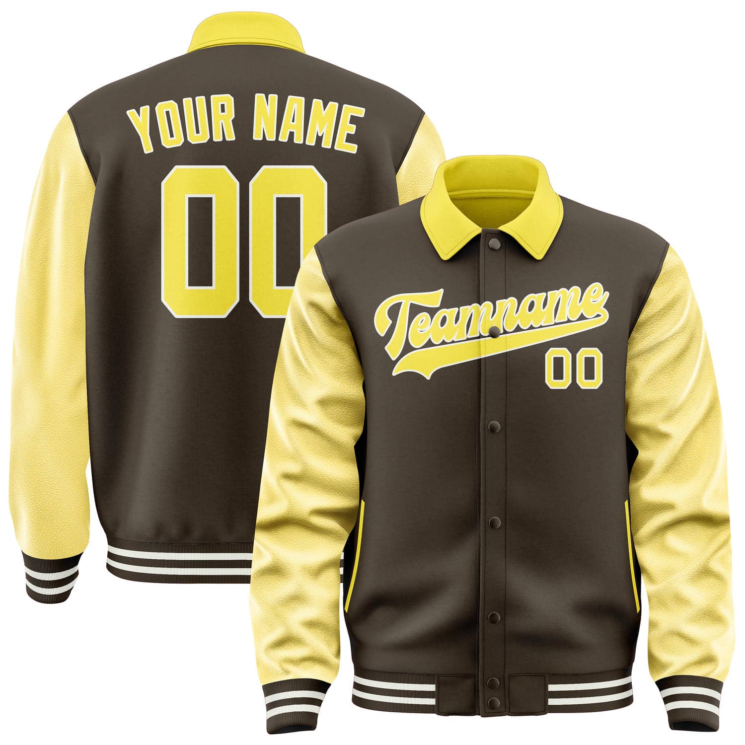 Maßgeschneidertes Braun Blassgelb Jacke