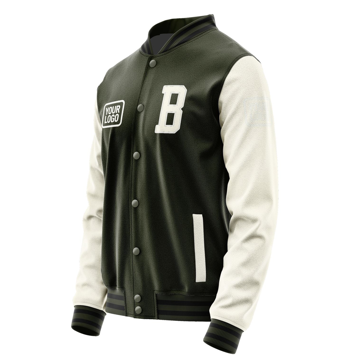 Maßgeschneidertes Dunkles Oliv Beige Jacke JA020203021718030318