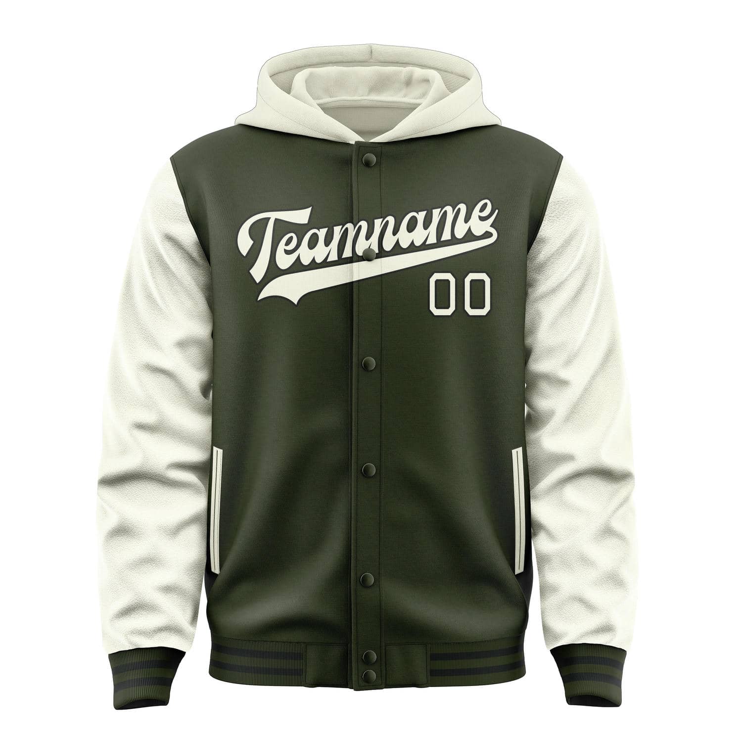 Maßgeschneidertes Dunkles Oliv Beige Jacke