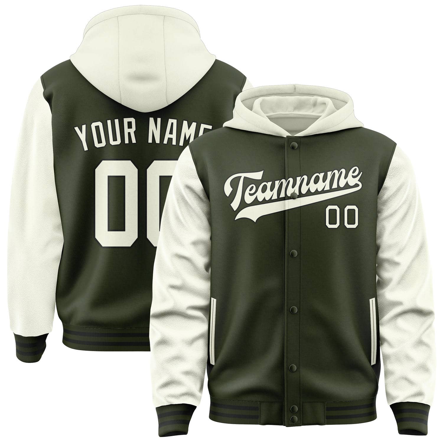 Maßgeschneidertes Dunkles Oliv Beige Jacke JA020203021718030318