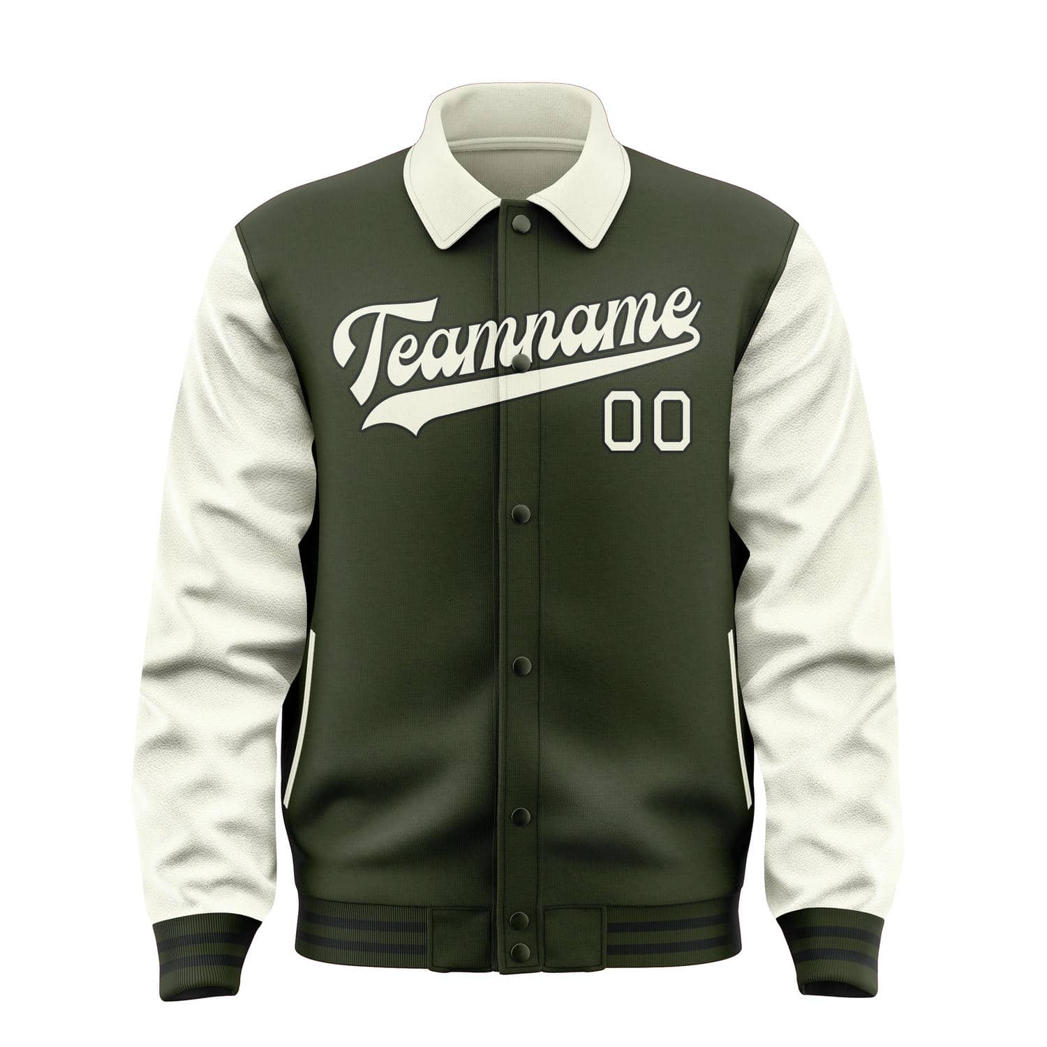 Maßgeschneidertes Dunkles Oliv Beige Jacke