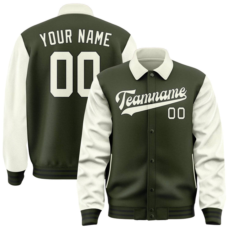 Maßgeschneidertes Dunkles Oliv Beige Jacke JA020203021718030318