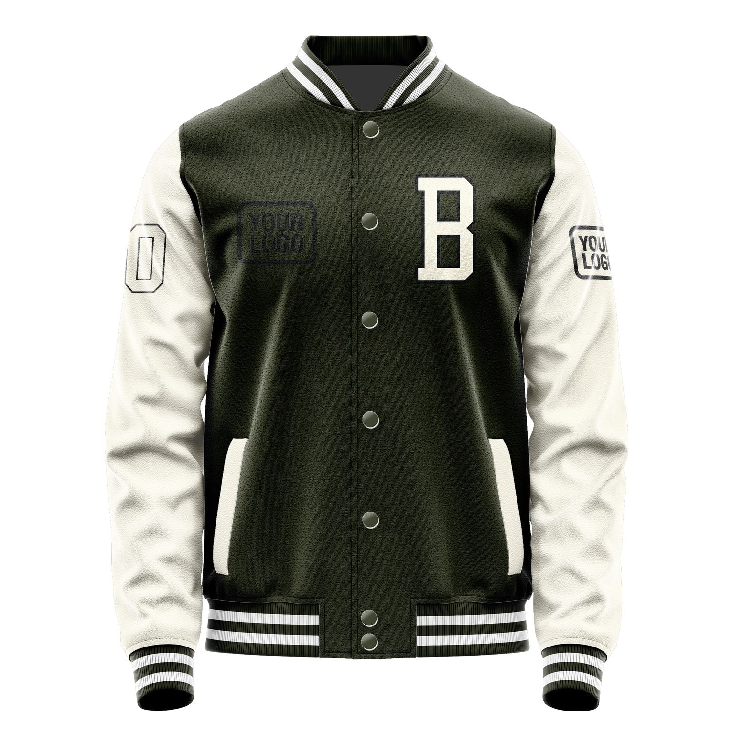 Maßgeschneidertes Dunkles Oliv Beige Jacke JA020203021817030317