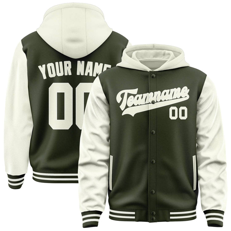Maßgeschneidertes Dunkles Oliv Beige Jacke JA020203021817030317