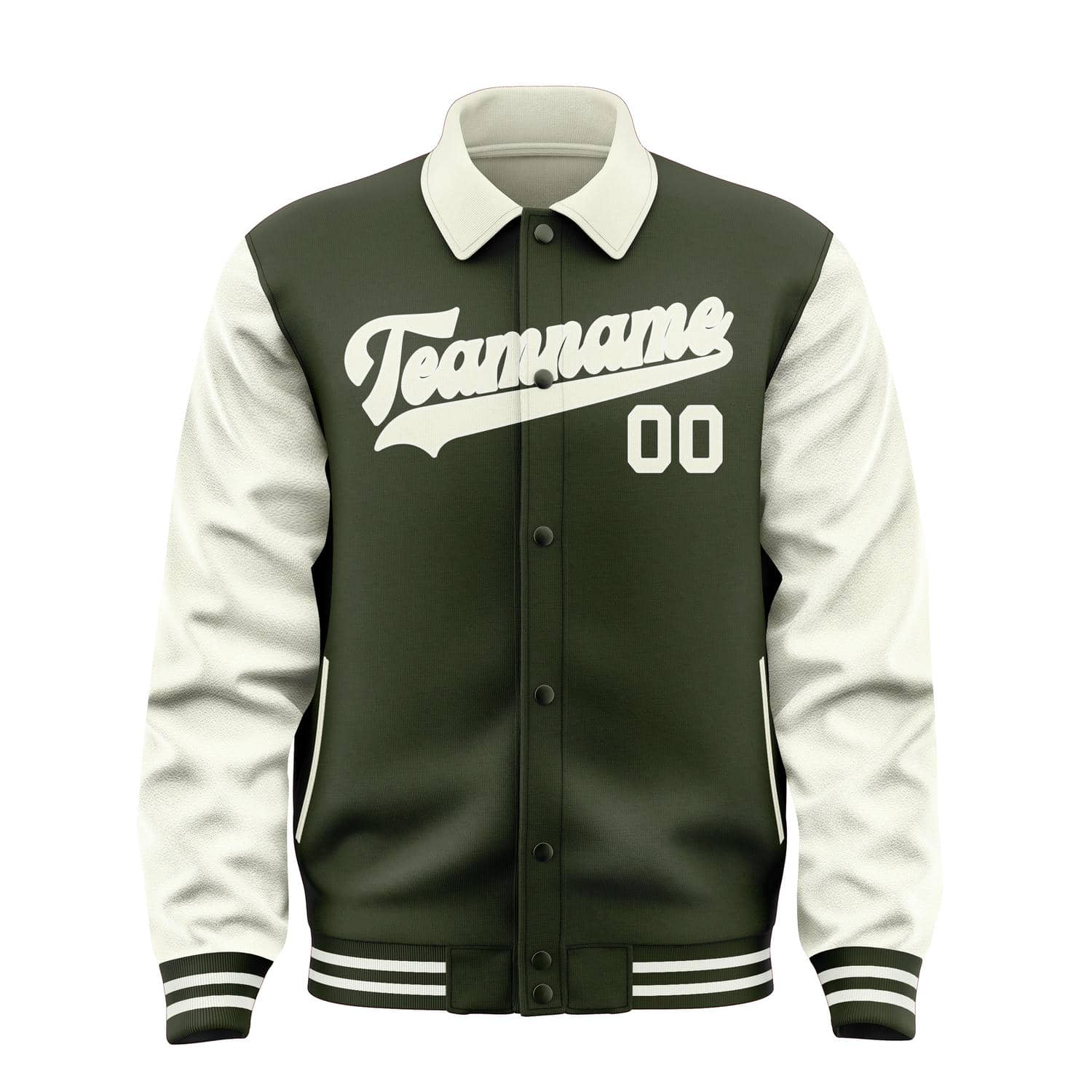 Maßgeschneidertes Dunkles Oliv Beige Jacke