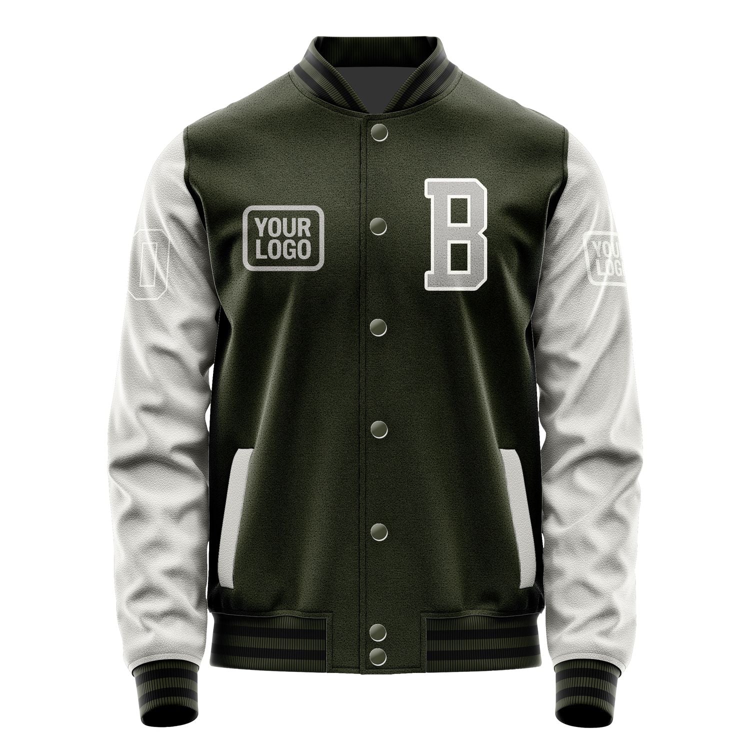 Maßgeschneidertes Dunkles Oliv Grau Jacke JA020204021718040418