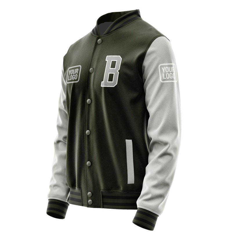 Maßgeschneidertes Dunkles Oliv Grau Jacke JA020204021718040418