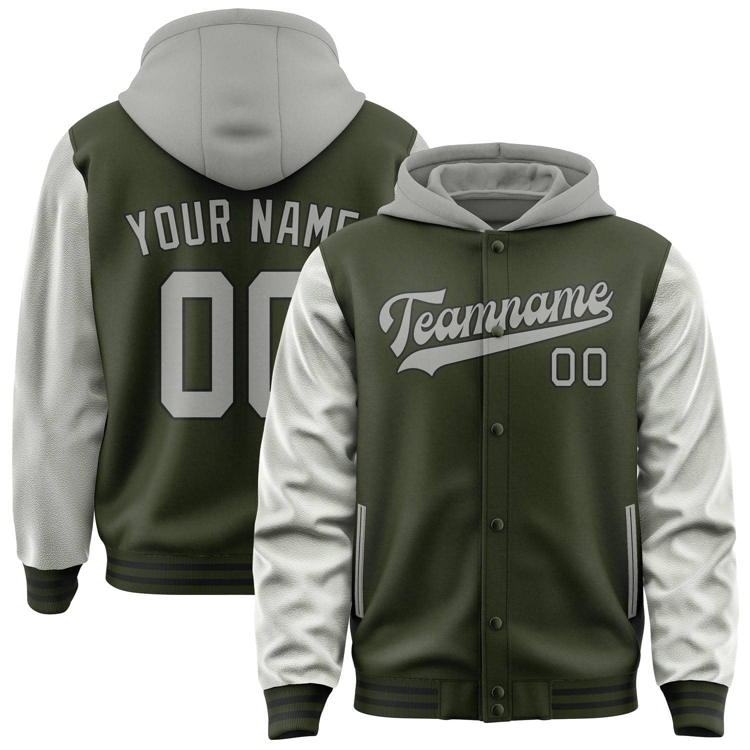 Maßgeschneidertes Dunkles Oliv Grau Jacke JA020204021718040418
