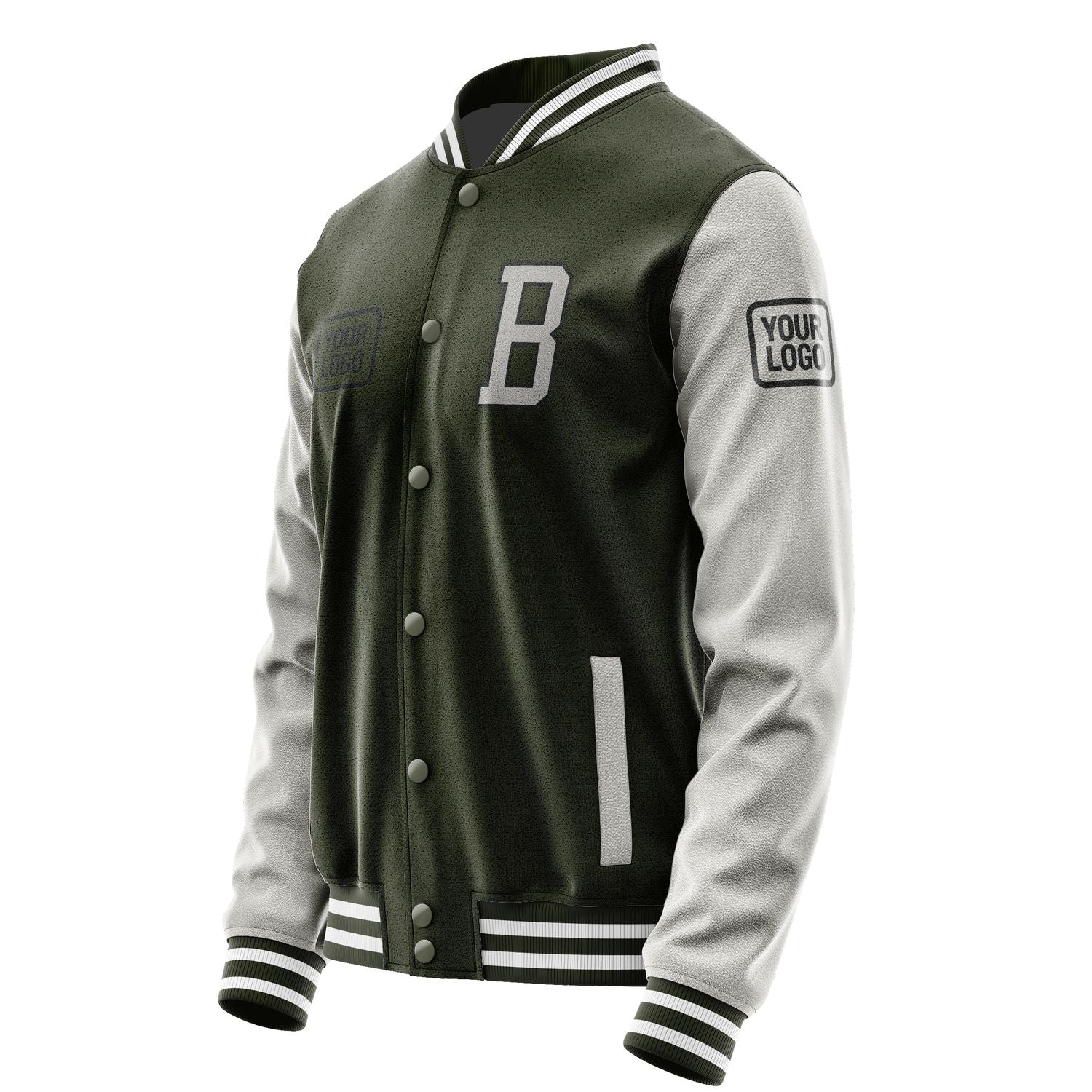Maßgeschneidertes Dunkles Oliv Grau Jacke JA020204021817040417