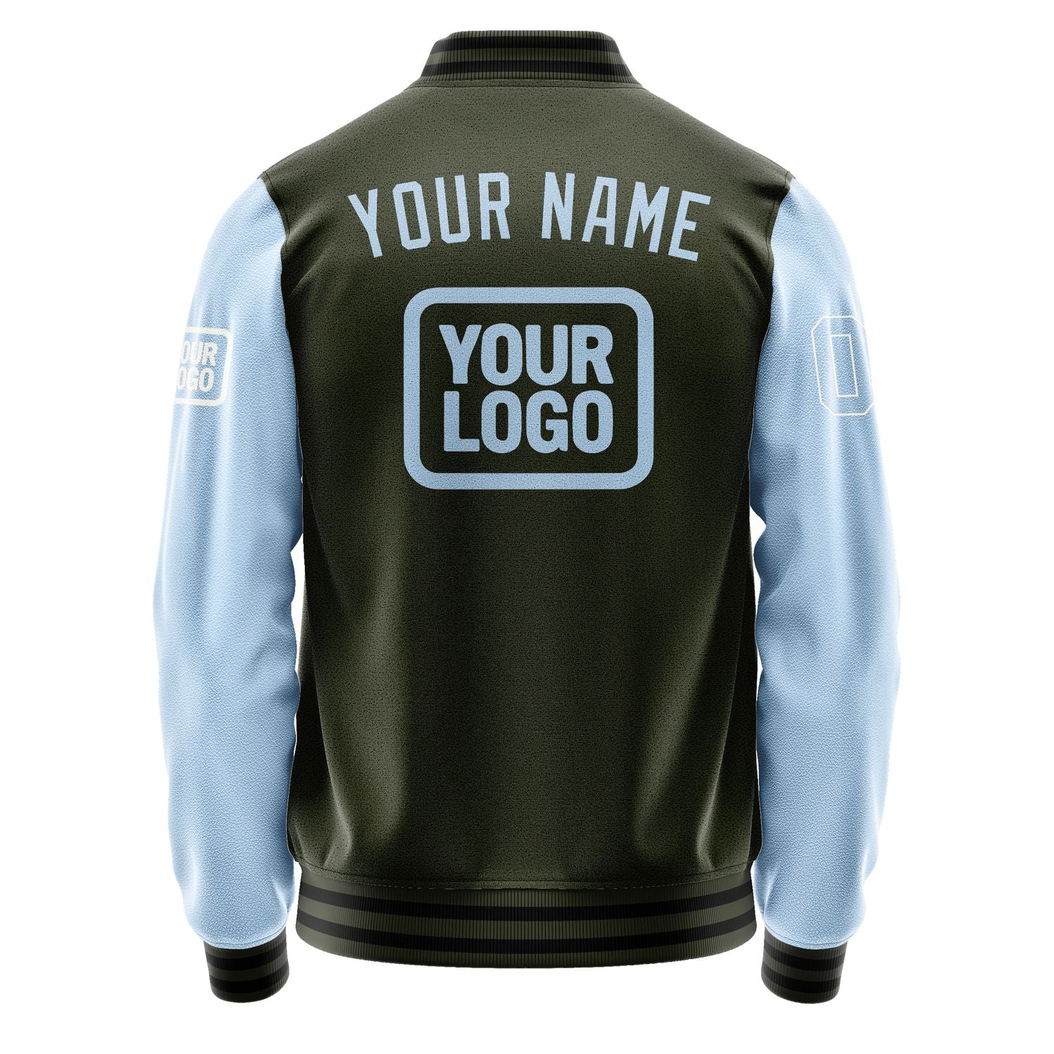 Maßgeschneidertes Dunkles Oliv Hellblau Jacke JA020208021718080818
