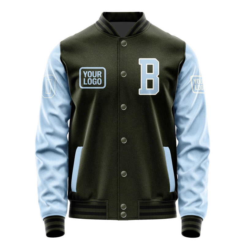 Maßgeschneidertes Dunkles Oliv Hellblau Jacke JA020208021718080818