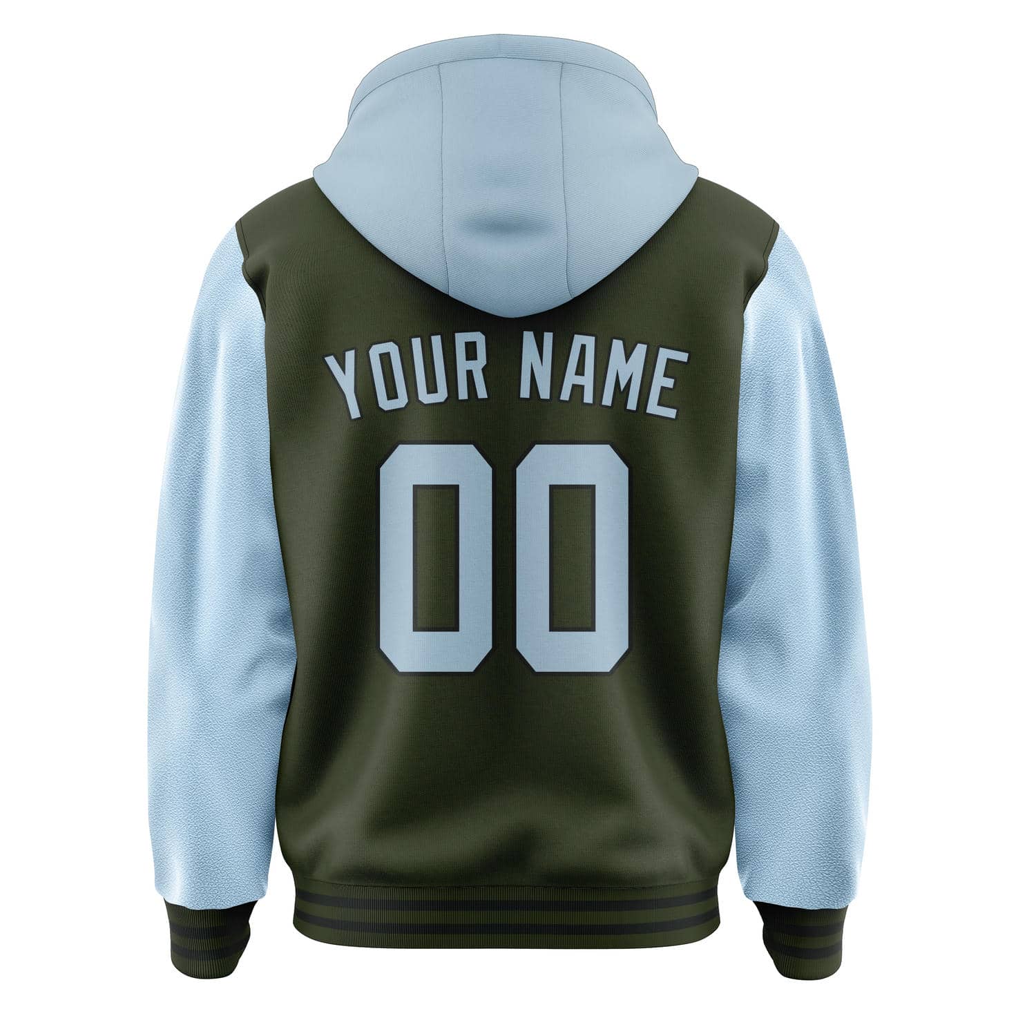 Maßgeschneidertes Dunkles Oliv Hellblau Jacke