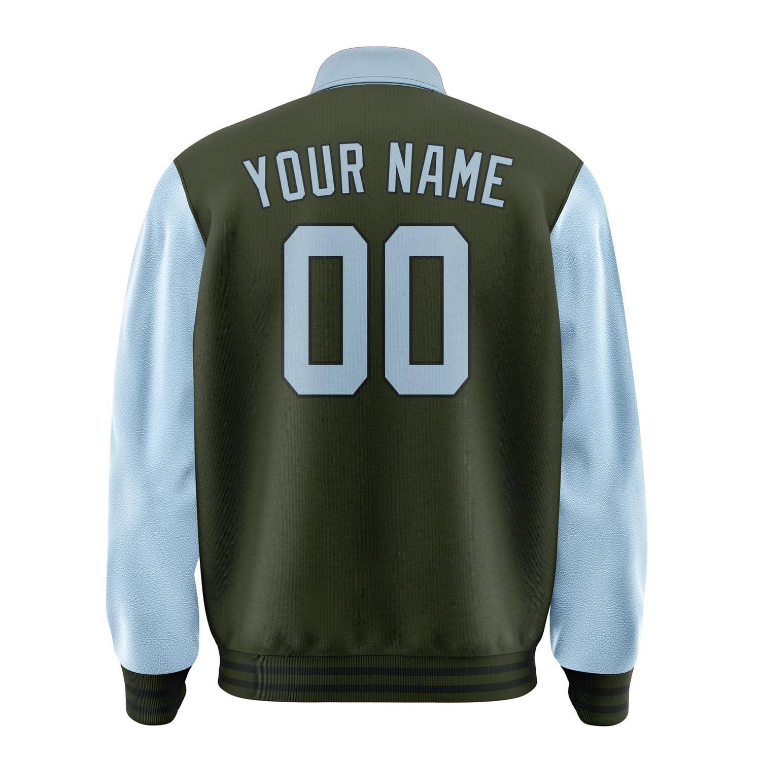Maßgeschneidertes Dunkles Oliv Hellblau Jacke