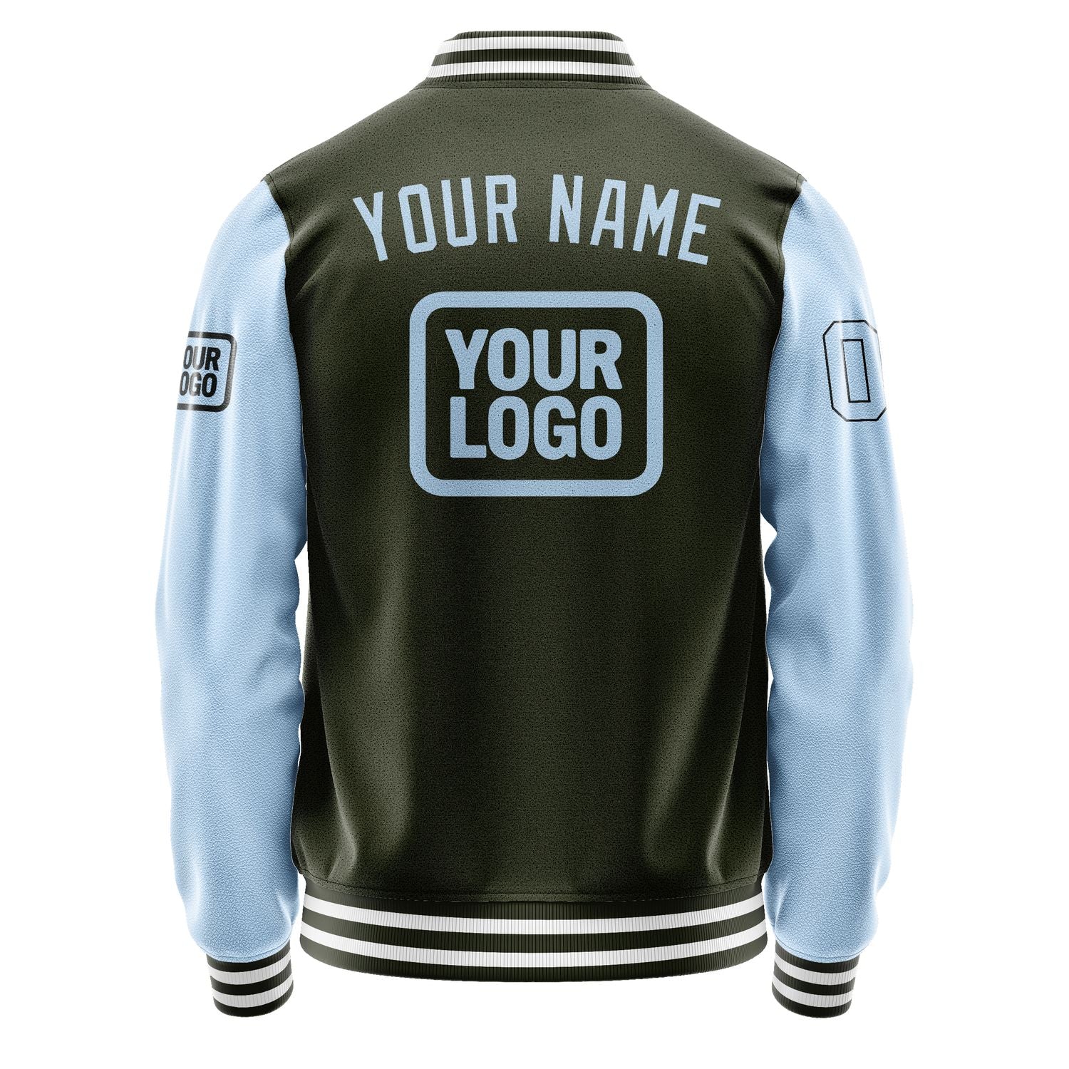 Maßgeschneidertes Dunkles Oliv Hellblau Jacke JA020208021817080817