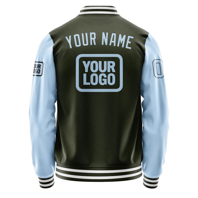 Maßgeschneidertes Dunkles Oliv Hellblau Jacke JA020208021817080817