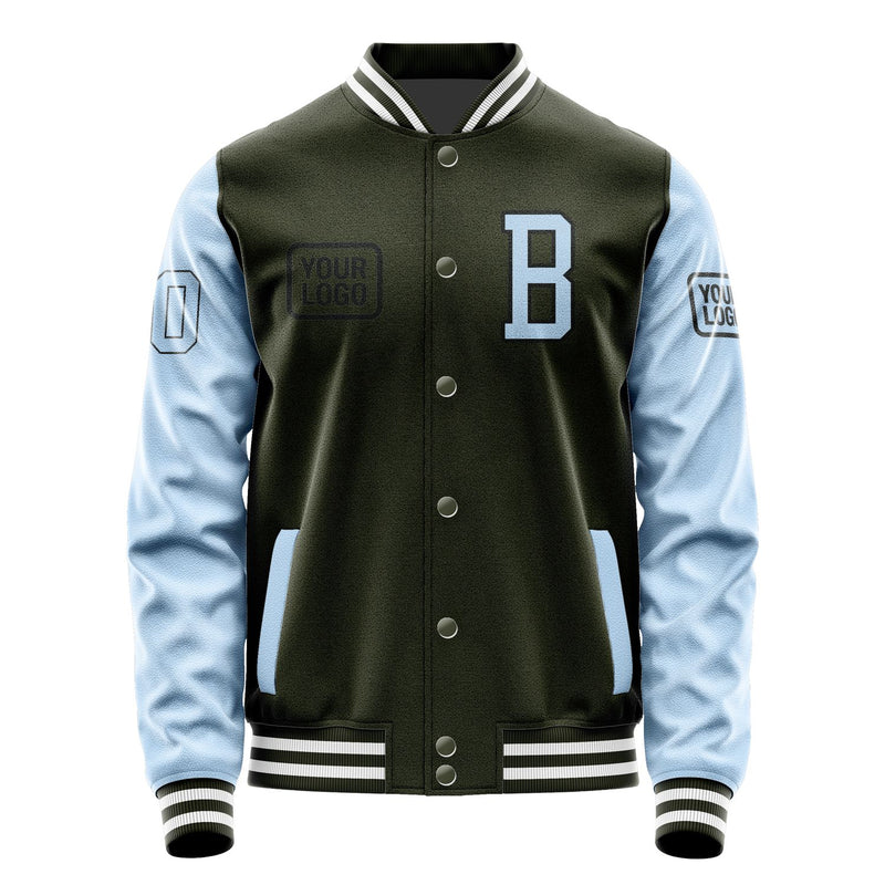 Maßgeschneidertes Dunkles Oliv Hellblau Jacke JA020208021817080817