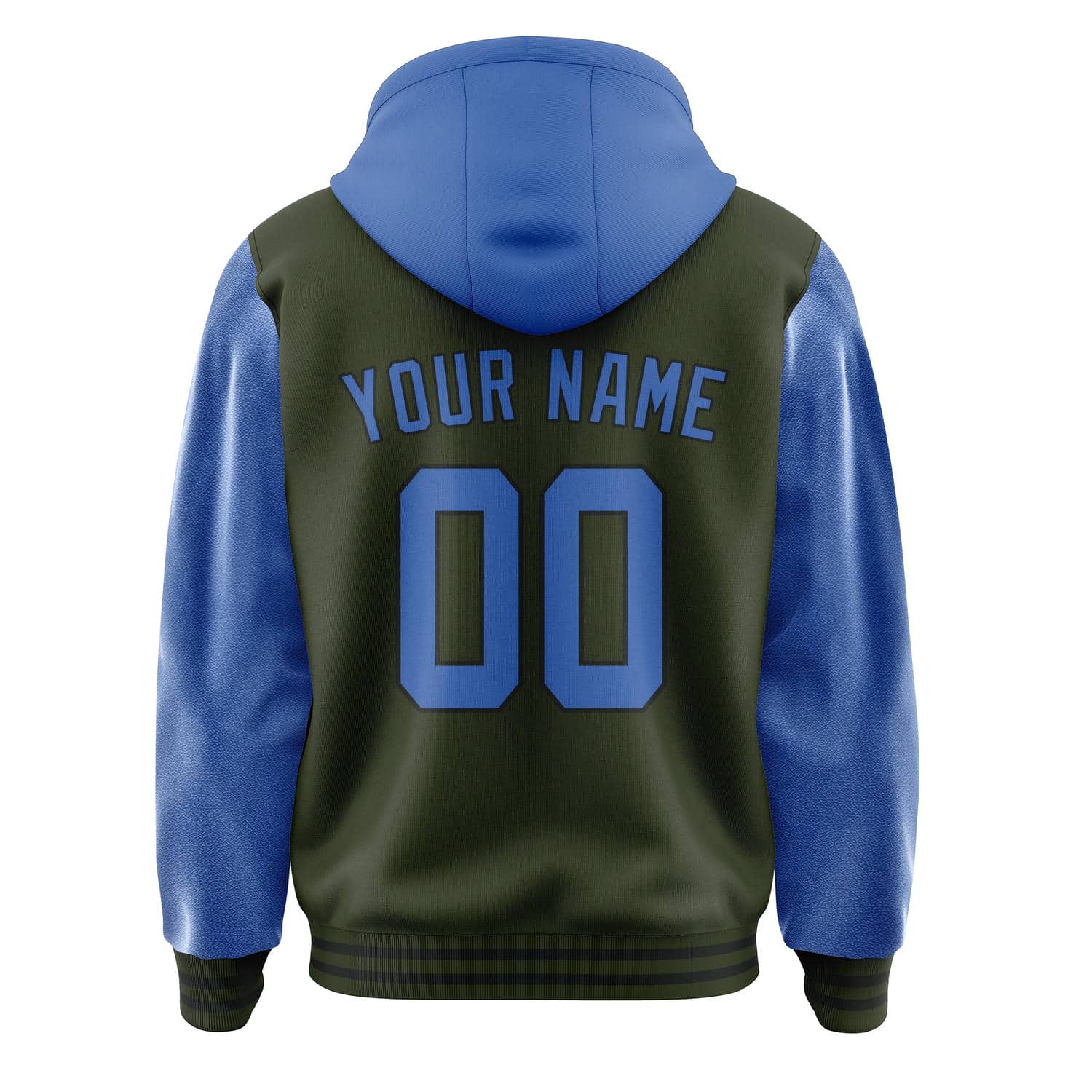 Maßgeschneidertes Dunkles Oliv Himmelblau Jacke