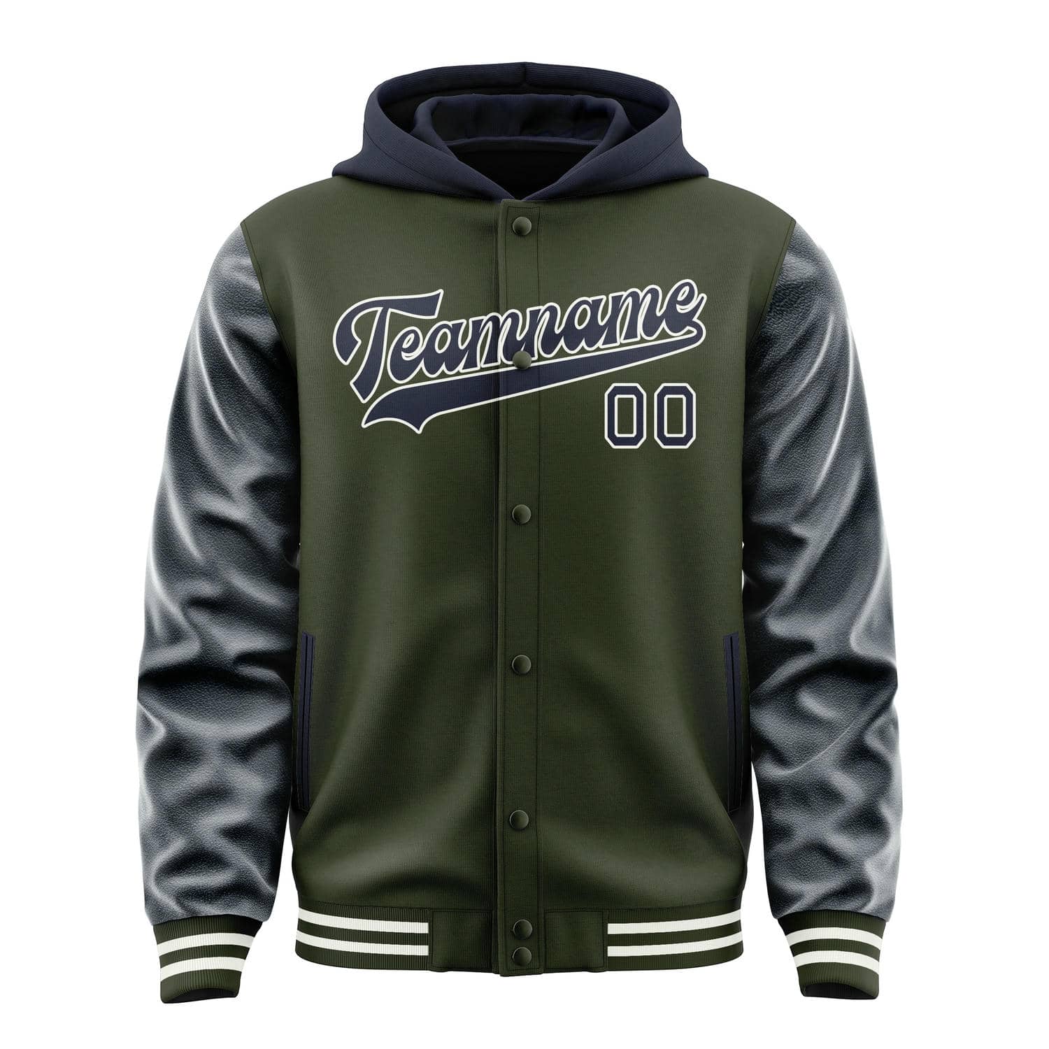 Maßgeschneidertes Dunkles Oliv Stahlblau Jacke