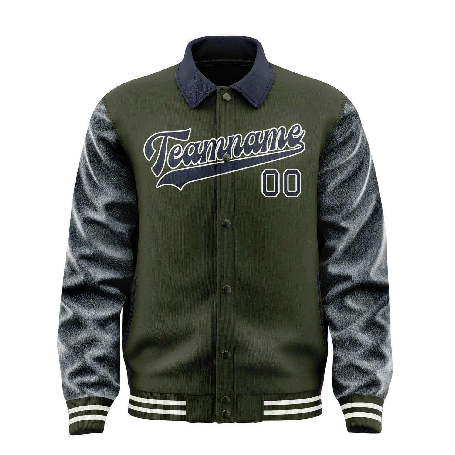 Maßgeschneidertes Dunkles Oliv Stahlblau Jacke